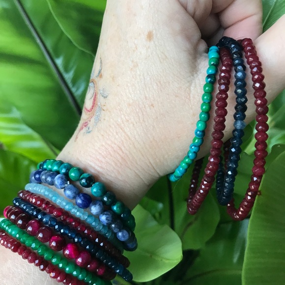 Genuine Gemstone bracelets - Emerald, Ruby, etc. - Picture 6 of 14